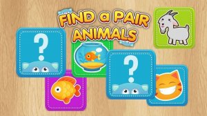 Animal Match Memory Game